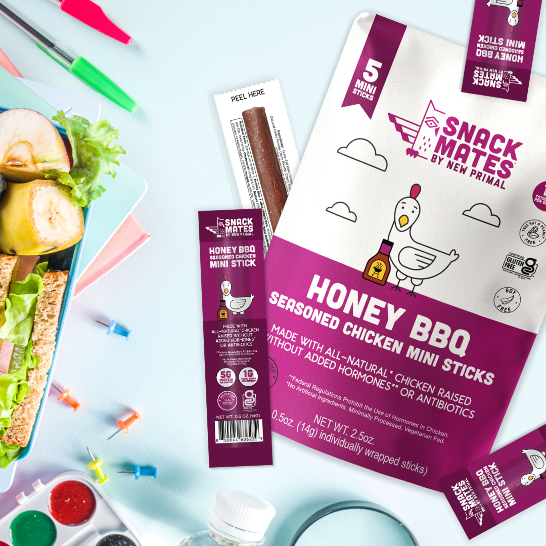 Snack Mates Honey BBQ Seasoned Chicken Stick (8 Packs, 40 Mini-Sticks)