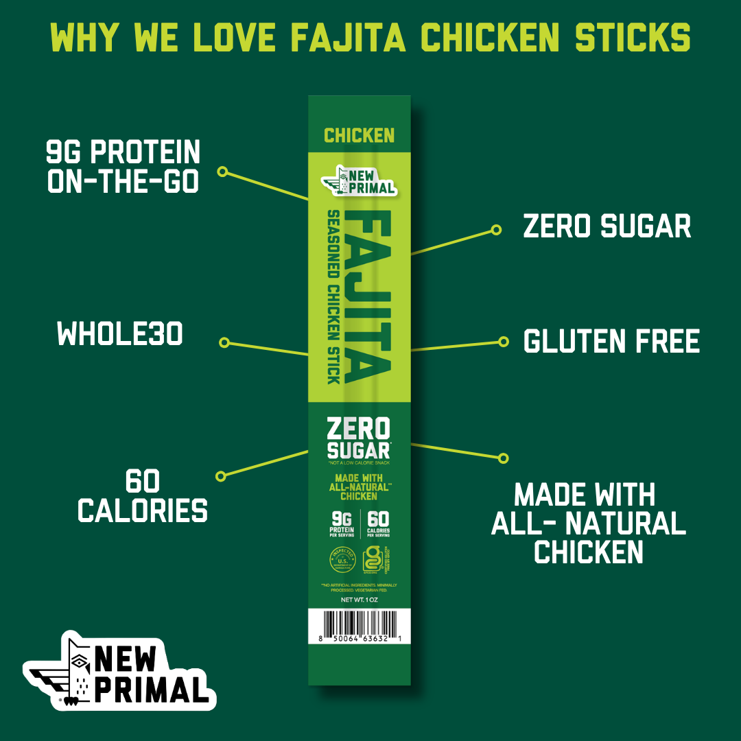 Fajita Chicken Sticks, All-Natural Chicken, Zero Sugar (5 Sticks)