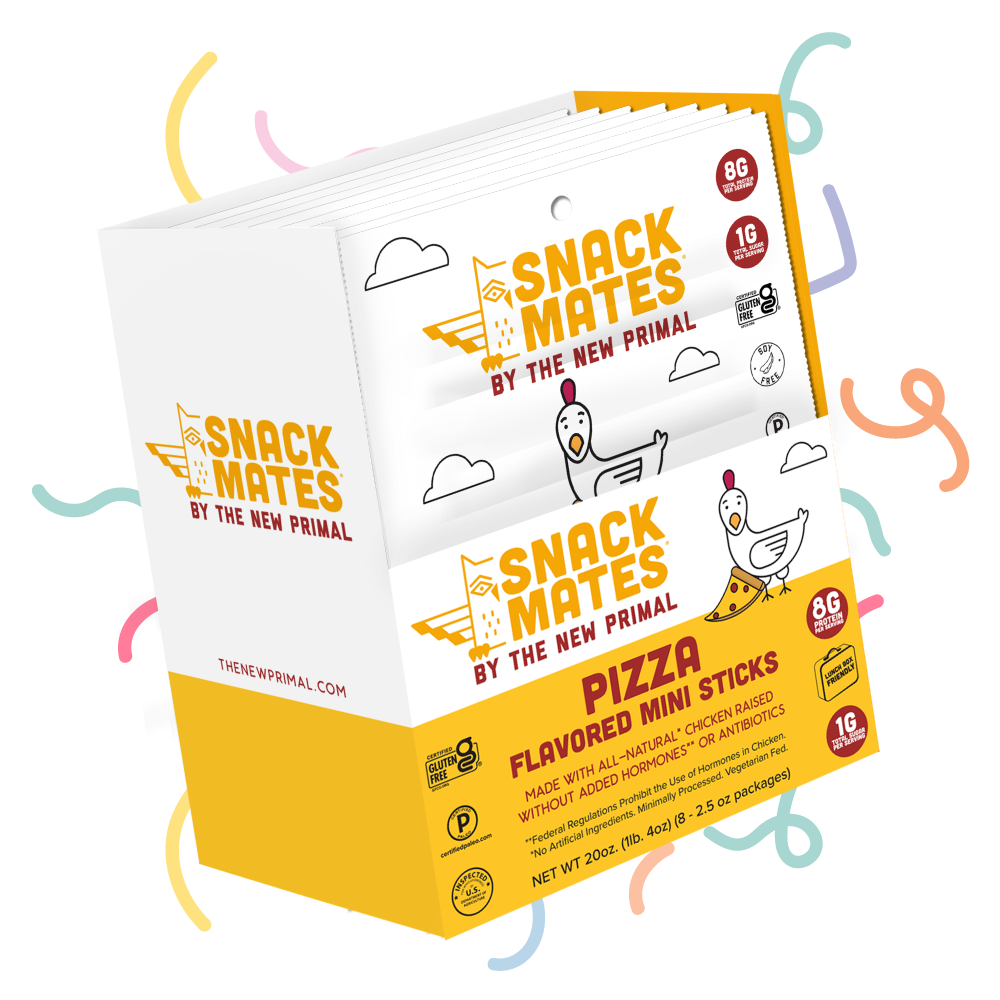 Snack Mates Chicken Pizza Mini Meat Sticks, All-Natural Chicken (8 Packs, 40 Mini-Sticks)