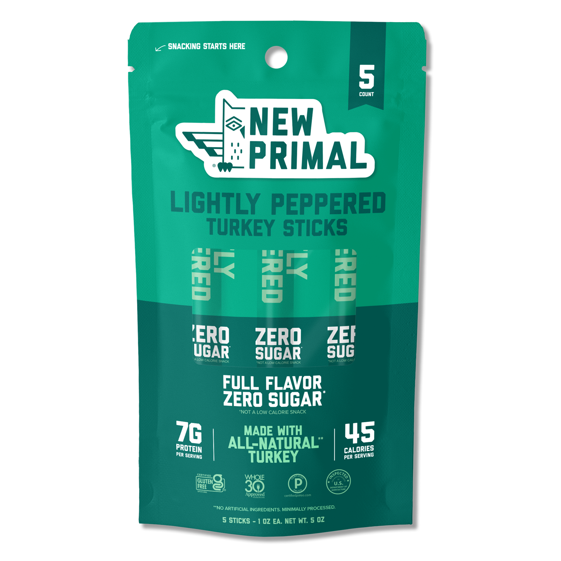 Lightly Peppered Turkey Meat Sticks All Turkey Zero Sugar