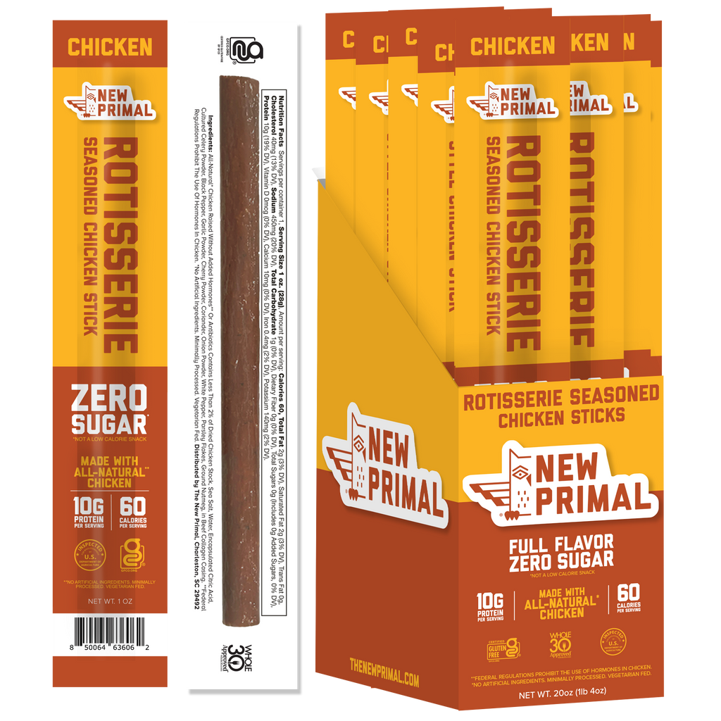 Rotisserie Seasoned Chicken Meat Sticks, All-Natural Chicken, Zero Sug ...