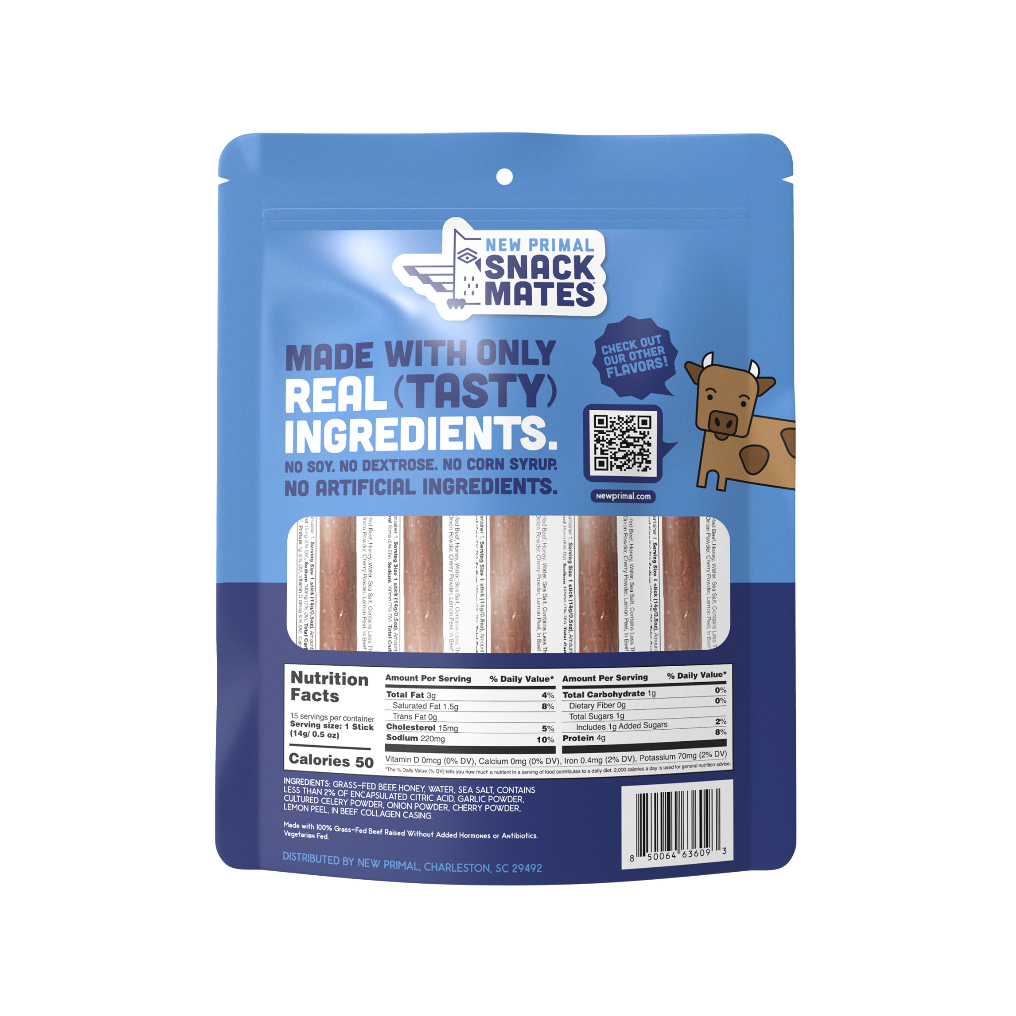 Snack Mates Beef & Honey Mini Meat Sticks Value Pack (15 Mini-Sticks)