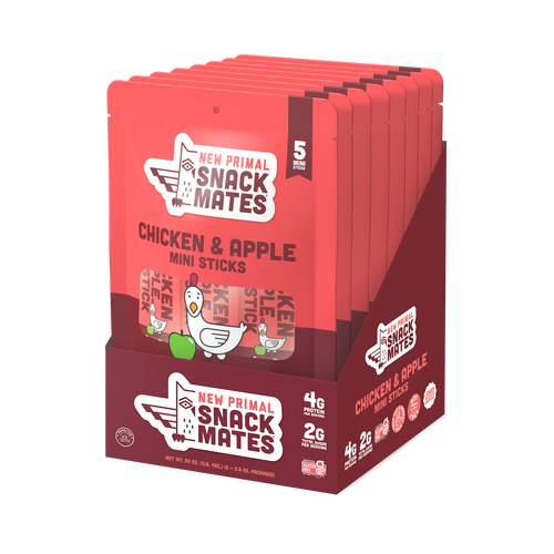 Snack Mates Chicken and Apple Mini Meat Sticks, All-Natural