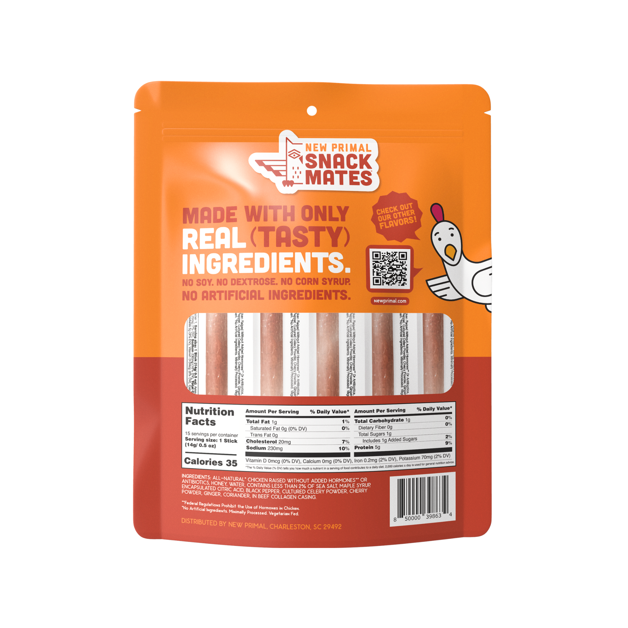 Snack Mates Chicken & Maple Mini Meat Sticks Value Pack, All-Natural Chicken (15 Mini-Sticks)