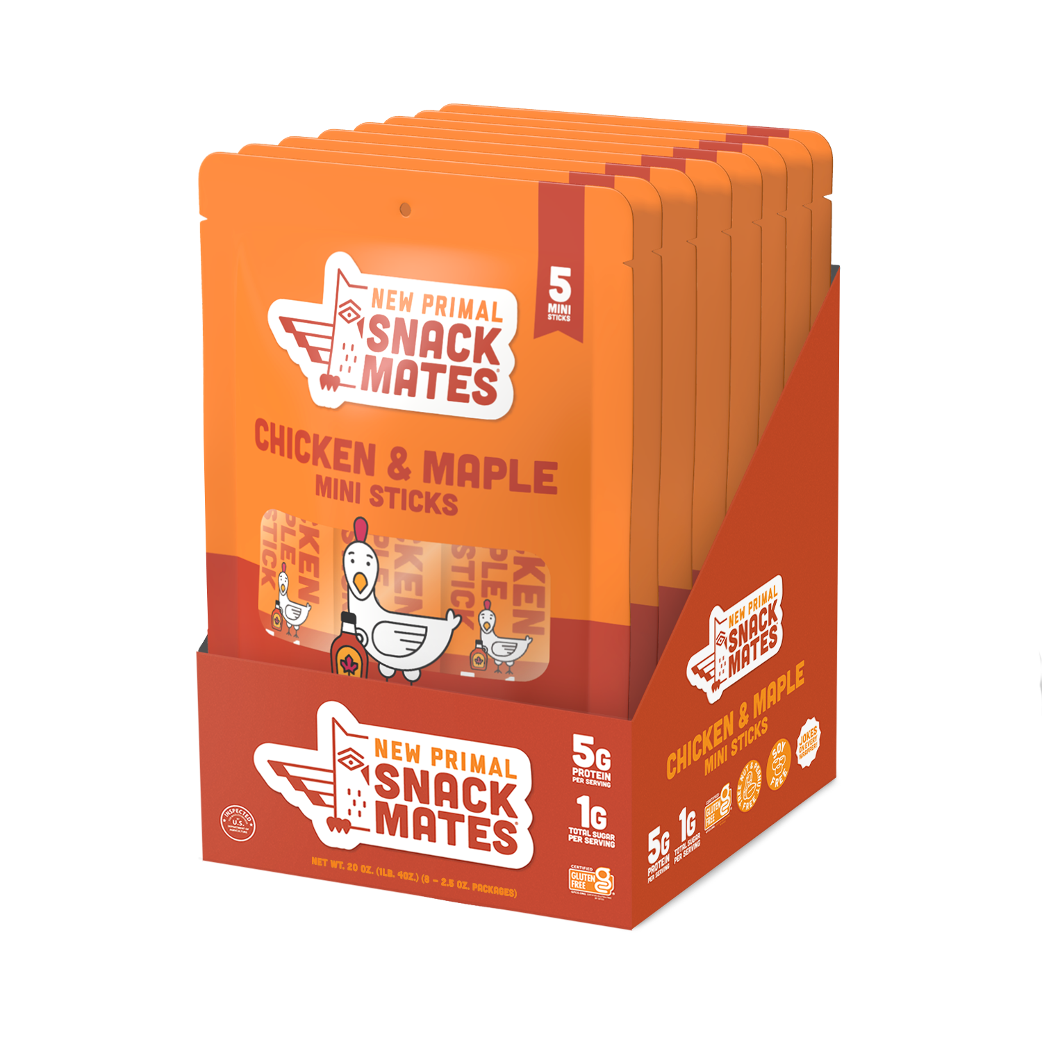 The New Primal The New Primal Snack Mates Chicken & Maple Mini Meat Sticks — product image