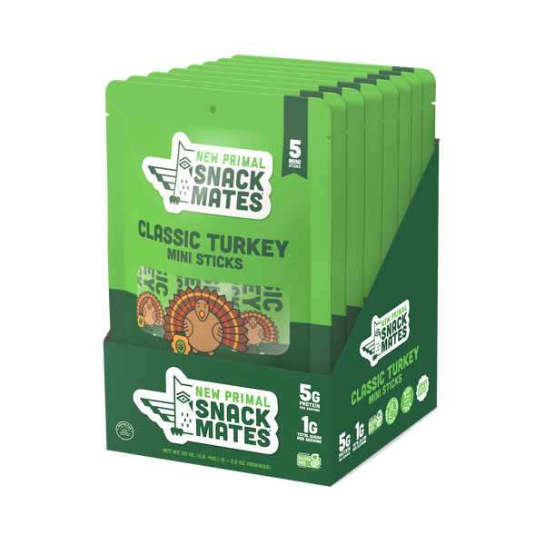 Snack Mates Classic Turkey Mini Meat Sticks, All-Natural Turkey (8