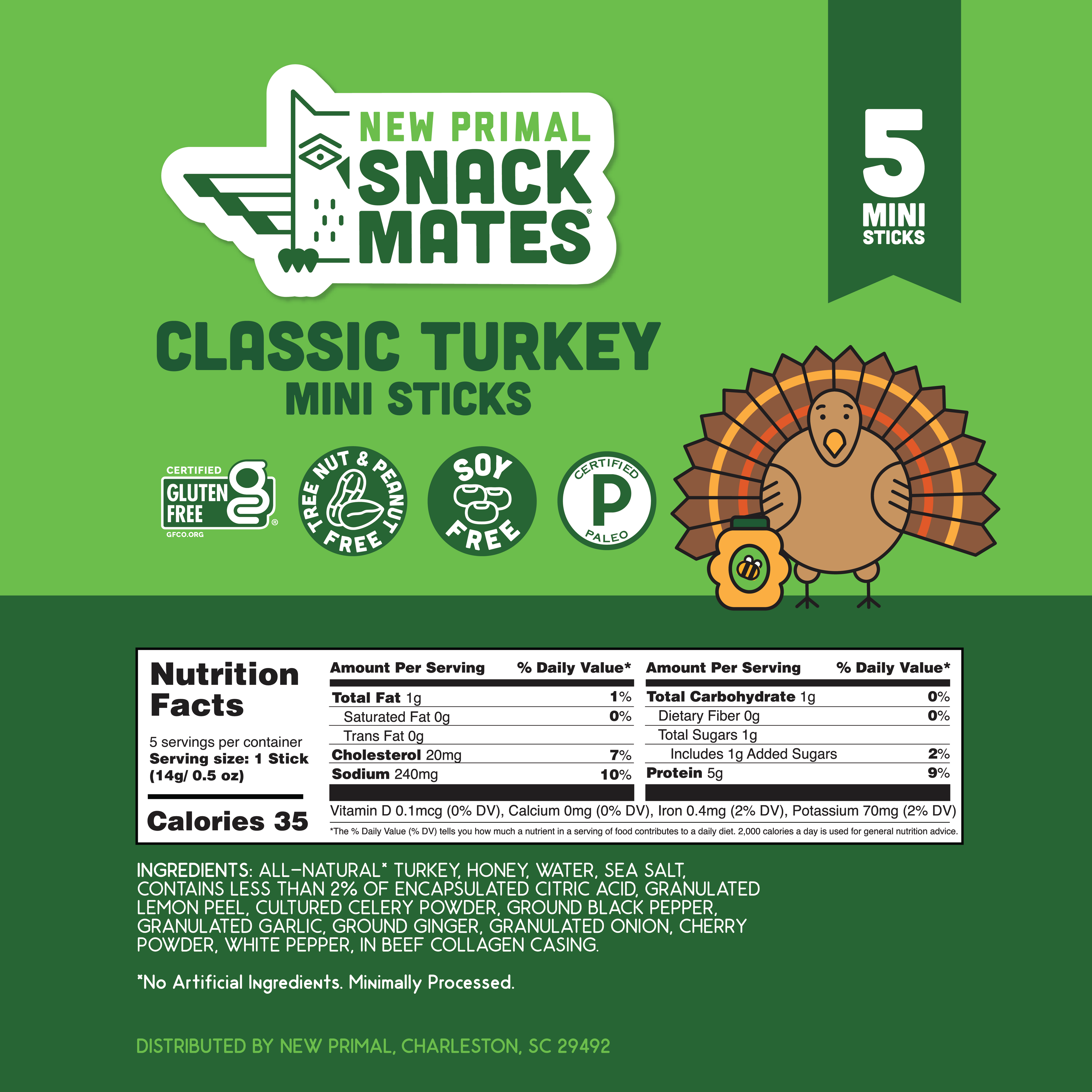 Snack Mates Classic Turkey Mini Meat Sticks, All-Natural Turkey (8 Snack Mates Classic Turkey Mini Meat Sticks, All-Natural Turkey (8