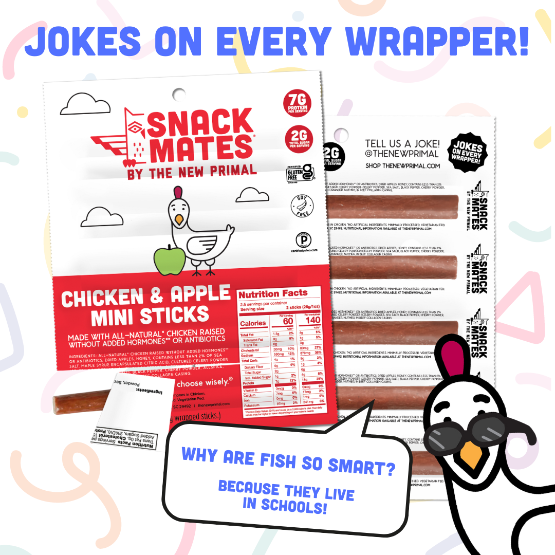 Snack Mates Chicken and Apple Mini Meat Sticks, All-Natural