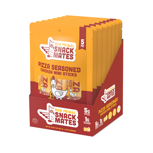 Snack Mates Chicken Pizza Mini Meat Sticks, All-Natural Chicken (8