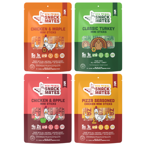 FaB Chum, Friendly First Mate 3枚セット Snack Mates Mini Meat Sticks Bundle (4 Packs, 20 Mini Sticks