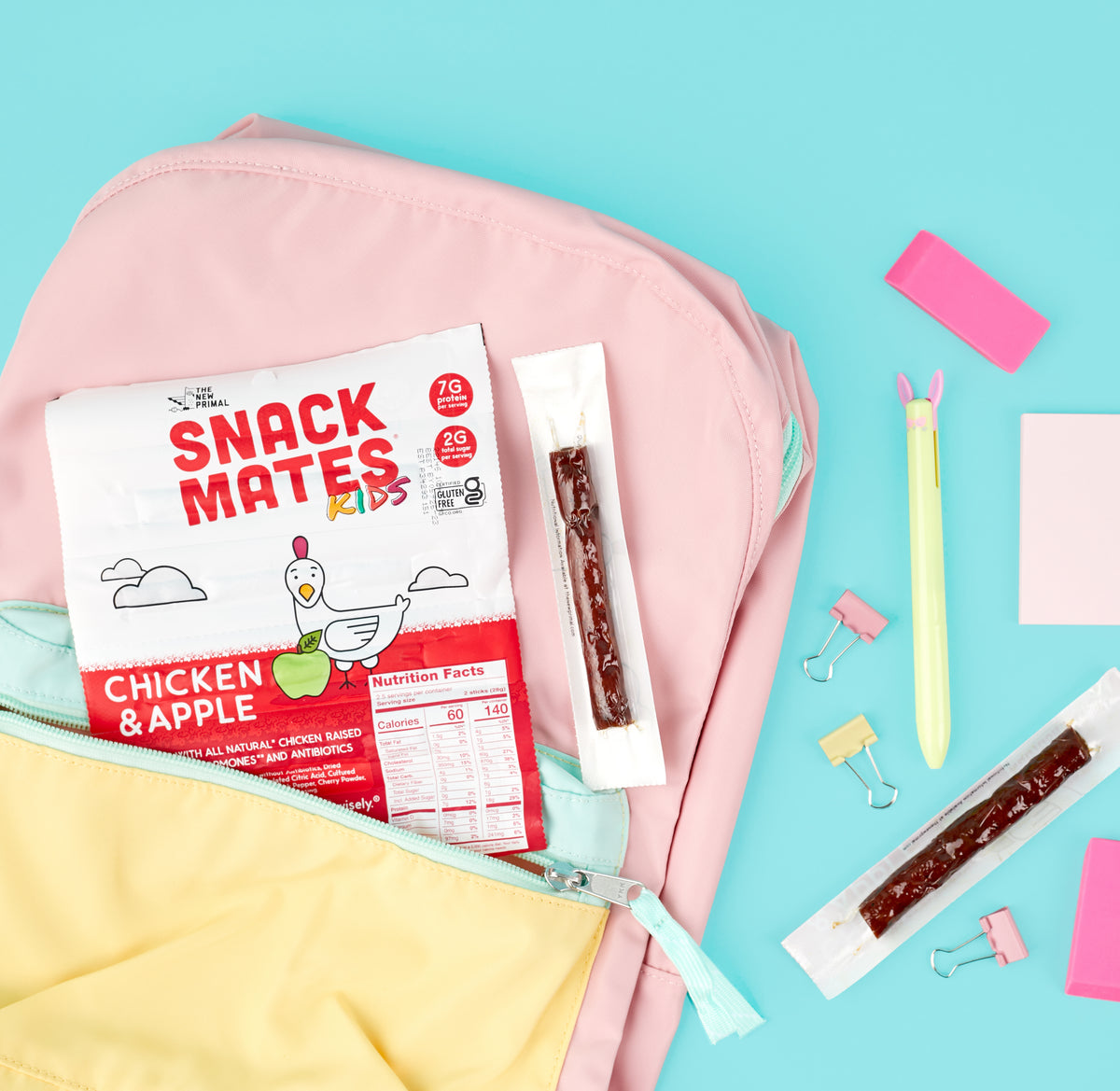 Snack Mates Chicken and Apple Mini Meat Sticks, All-Natural Chicken (8 ...