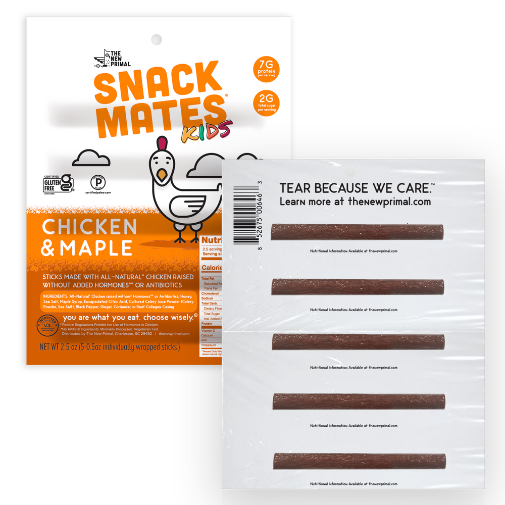 Snack Mates Chicken & Maple Mini Meat Sticks, All-Natural Chicken (8 Packs, 40 Mini-Sticks)